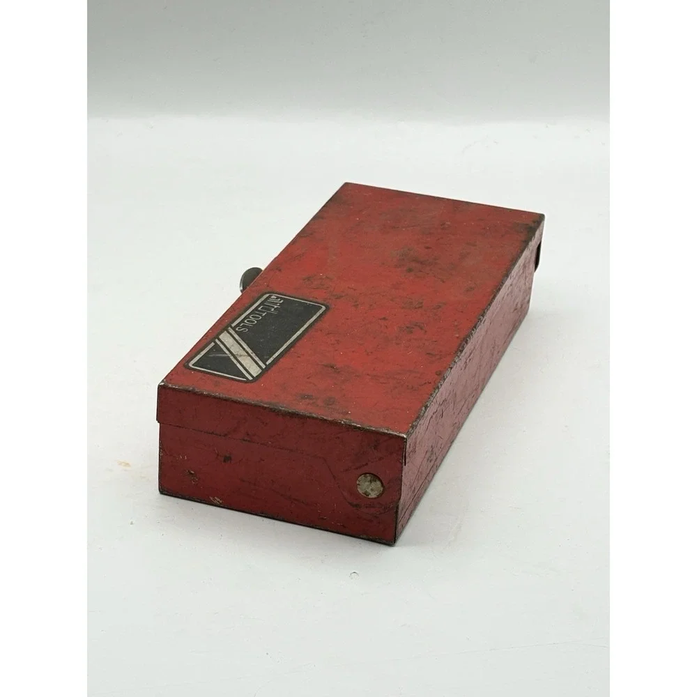 Small Red Metal Steel Box With Latch Industrial Decor Rustic
